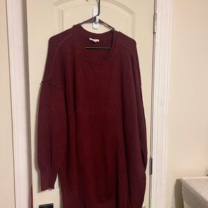 Burgundy Oversized Sweater Dress